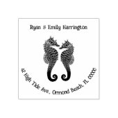 2つの海の馬のカップルのアドレス ラバースタンプ (インプリント)