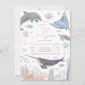 2つの海ドルフィンナルワールシーライフ2nd誕生日 招待状 (正面)