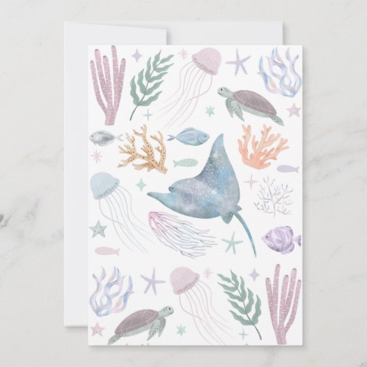 2つの海ドルフィンナルワールシーライフ2nd誕生日 招待状 (裏面)