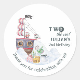 2つの海賊船マーメイド2歳の誕生日パーティー ラウンドシール