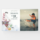 2つの海賊船マーメイド2歳の誕生日パーティー 横断幕 (横)