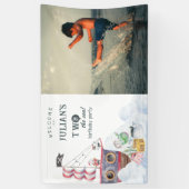 2つの海賊船マーメイド2歳の誕生日パーティー 横断幕 (縦)