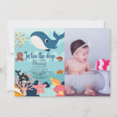 2つの深い、水中2番目の誕生日 招待状 (正面)