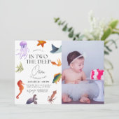 2つの深い、水中2番目の誕生日 招待状 (スタンド正面)