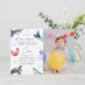 2つの深い、水中2番目の誕生日 招待状 (スタンド正面)