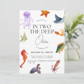 2つの深い、海、水中2番目の誕生日 招待状 (スタンド正面)