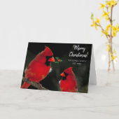 2つの深紅色クリスマスグリーティングカーパーソナライズされたド カード (黄色い花)