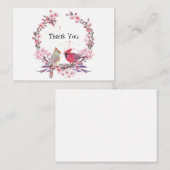 2つの深紅色サンキューカード ノートカード (正面/裏面)