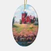 2つの港の灯台オーナメント セラミックオーナメント (左)