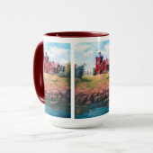 2つの港の灯台マグ マグカップ (正面左)