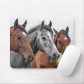 2つの湾と1つの灰色の3つの馬 マウスパッド (マウス)