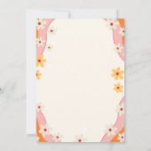 2つの溝のデイジー花レトロGroovy 2番目の誕生日 招待状 (裏面)