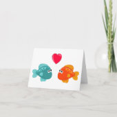 2つの漫画の魚の愛ハートジェネリック任意の使用 カード (正面)