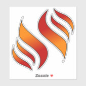 2つの炎（右向き） シール (シート)