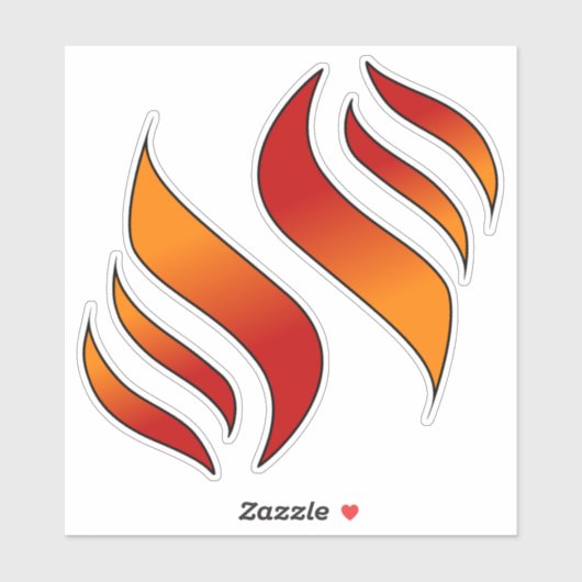 2つの炎（右向き） シール (シート)