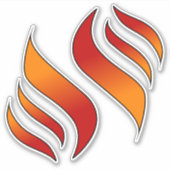 2つの炎（右向き） シール (正面)