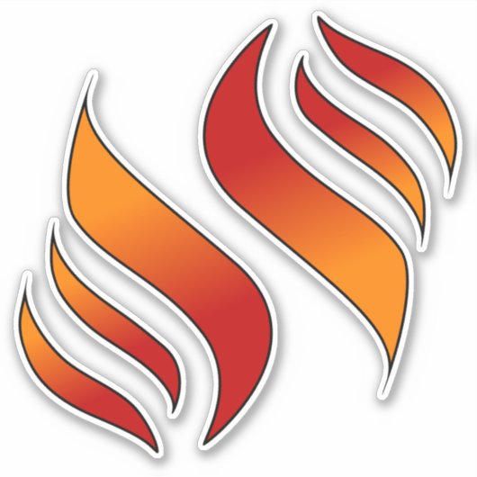 2つの炎（右向き） シール (正面)