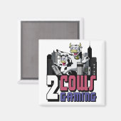 2つの牛磁石 マグネット (正面/裏面)