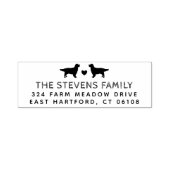 2つの犬のハート名とアドレス セルフインキングスタンプ (デザイン)