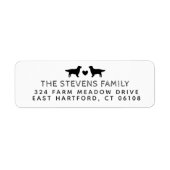 2つの犬のハート名とアドレス ラベル (正面)