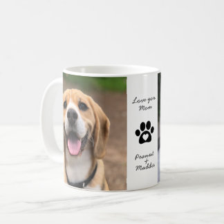 2つの犬の写真ペットの名前を愛ママのコーヒーマグ コーヒーマグカップ
