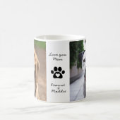 2つの犬の写真ペットの名前を愛ママのコーヒーマグ コーヒーマグカップ (中央)