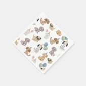 2つの犬を子犬のパーティーナプキン スタンダードカクテルナプキン (角)