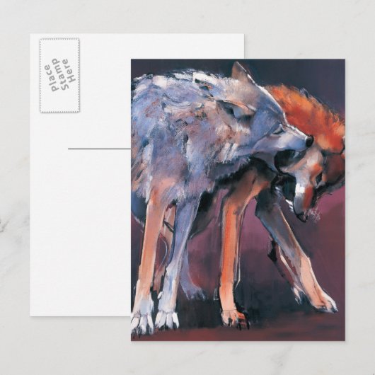 2つの狼2001 ポストカード (正面/裏面)