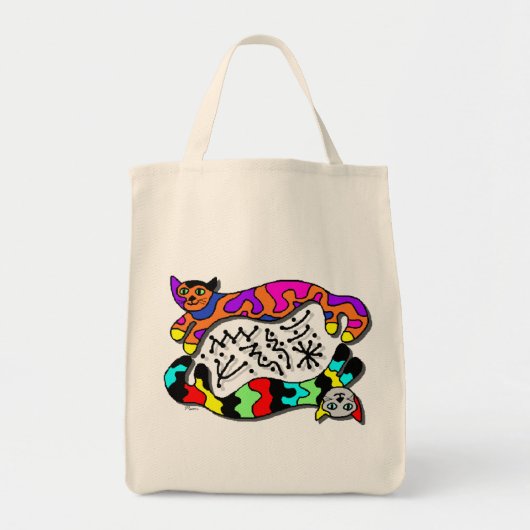 2つの猫のバッグ トートバッグ (正面)