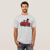 2つの猫の喜びの乗馬の人のTシャツ Tシャツ (正面フル)