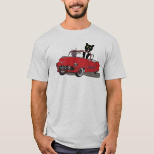 2つの猫の喜びの乗馬の人のTシャツ Tシャツ
