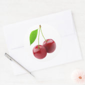 2つの甘いさくらんぼ ラウンドシール (封筒)