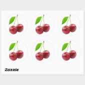 2つの甘いさくらんぼ ラウンドシール (シート)