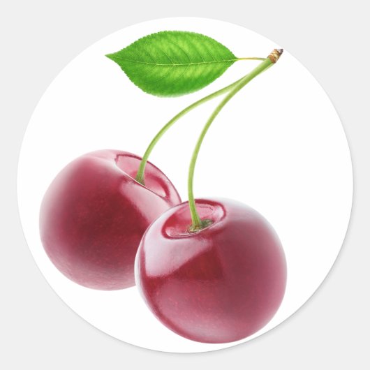 2つの甘いさくらんぼ ラウンドシール (正面)
