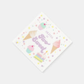 2つの甘いアイスクリームとケーキ2nd誕生日 スタンダードカクテルナプキン (角)
