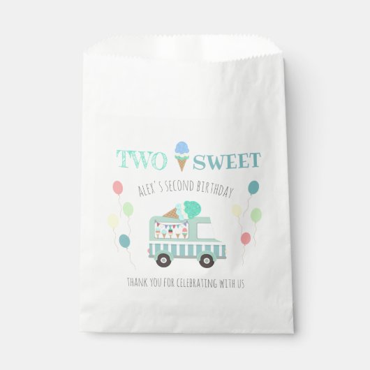 2つの甘いアイスクリームの誕生日おごりバッグ フェイバーバッグ (正面)