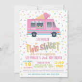 2つの甘いアイスクリームの誕生日招待状 招待状 (正面)