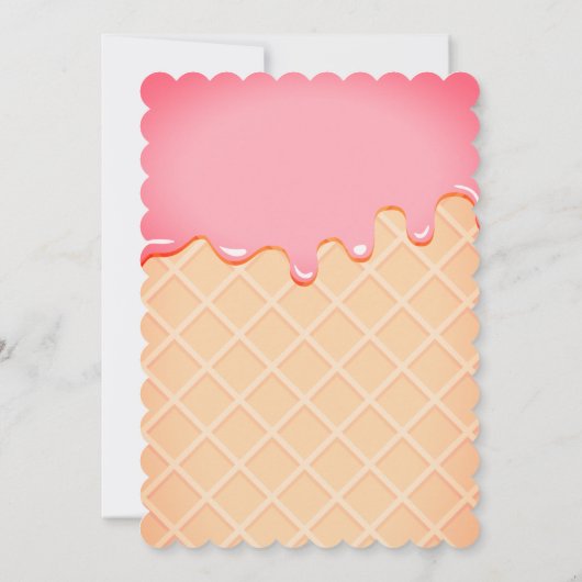 2つの甘いアイスクリームサマーガール2nd誕生日パーティー 招待状 (裏面)