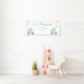 2つの甘いアイスクリームソーシャルバースデーバナー 横断幕 (インサイチュ)