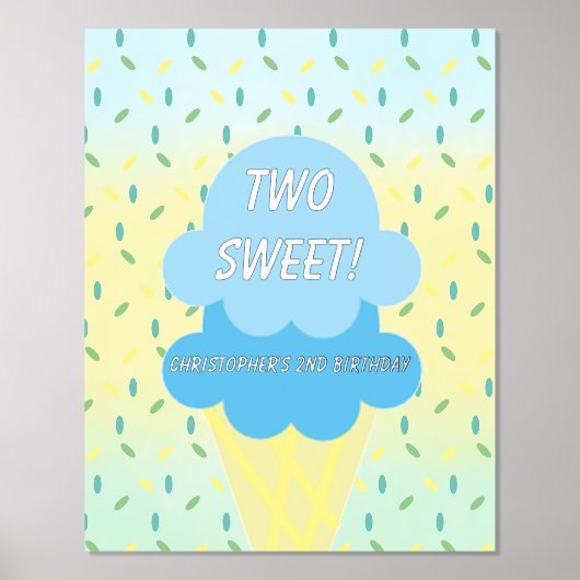 2つの甘いアイスクリーム2nd誕生日 箔ポスター (正面)
