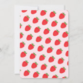 2つの甘いイチゴかわいいキッズセカンド誕生日 招待状 (裏面)