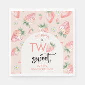 2つの甘いイチゴ子供の誕生日 スタンダードランチョンナプキン (正面)