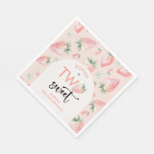 2つの甘いイチゴ子供の誕生日 スタンダードランチョンナプキン (角)