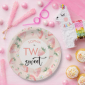 2つの甘いイチゴ子供の誕生日 ペーパープレート (パーティー)