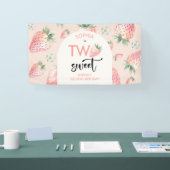 2つの甘いイチゴ子供の誕生日 横断幕 (トレードショー)