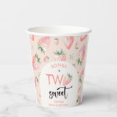 2つの甘いイチゴ子供の誕生日 紙コップ (裏面)