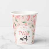 2つの甘いイチゴ子供の誕生日 紙コップ (正面)