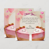 「2つの甘いエンドウ豆をパイに！」 - Twin Baby Girl Shower サンキューカード (正面/裏面)