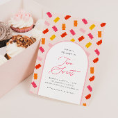 2つの甘いキャンディグミベア女の子2歳の誕生日 招待状