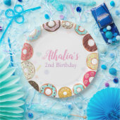 2つの甘いキュートドーナツ2nd誕生日紙プレート ペーパープレート (パーティー)